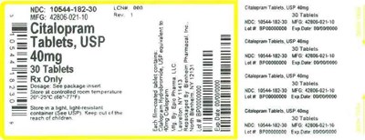Label 40mg 30ct - LABEL CITALOPRAM TABS 40MG BPI(10544 182 30) EPIC(42806 021 10) REV1